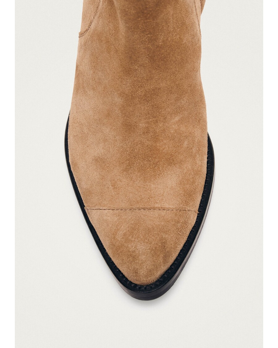 Alohas Austin Suede Tan Leather Ankle Boots