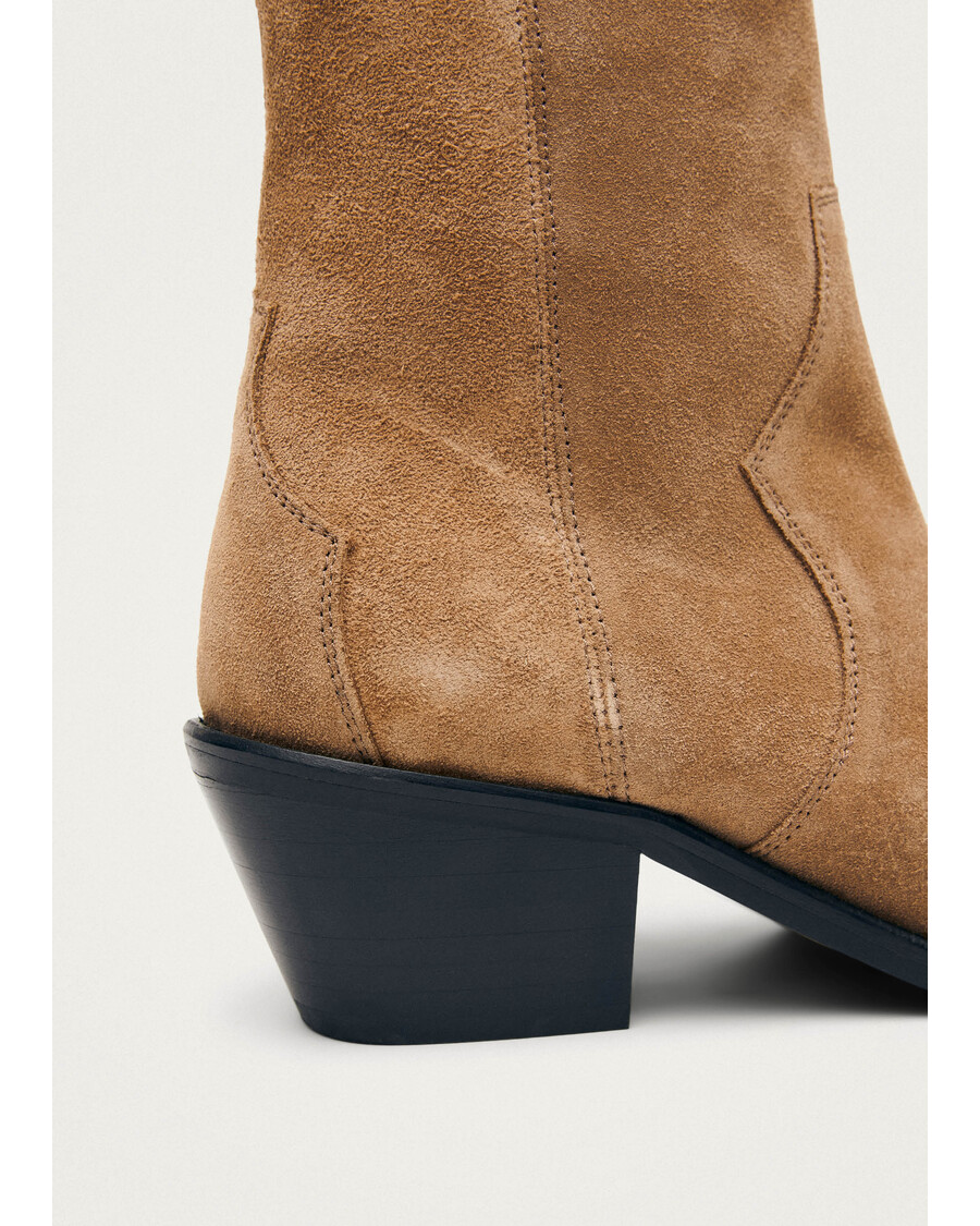 Alohas Austin Suede Tan Leather Ankle Boots