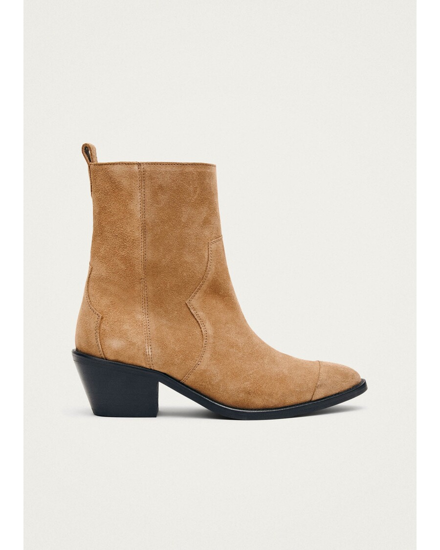 Alohas Austin Suede Tan Leather Ankle Boots