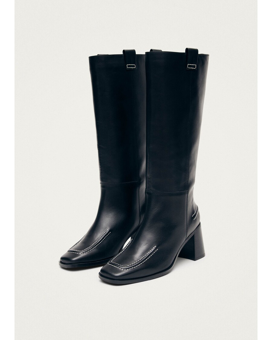 Alohas Brayden Black Leather Boots