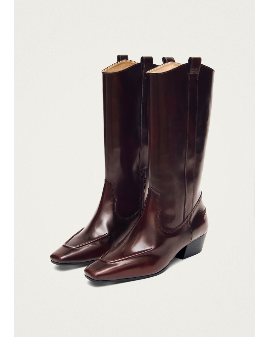 Alohas Chase Brushed Burgundy Leather Boots