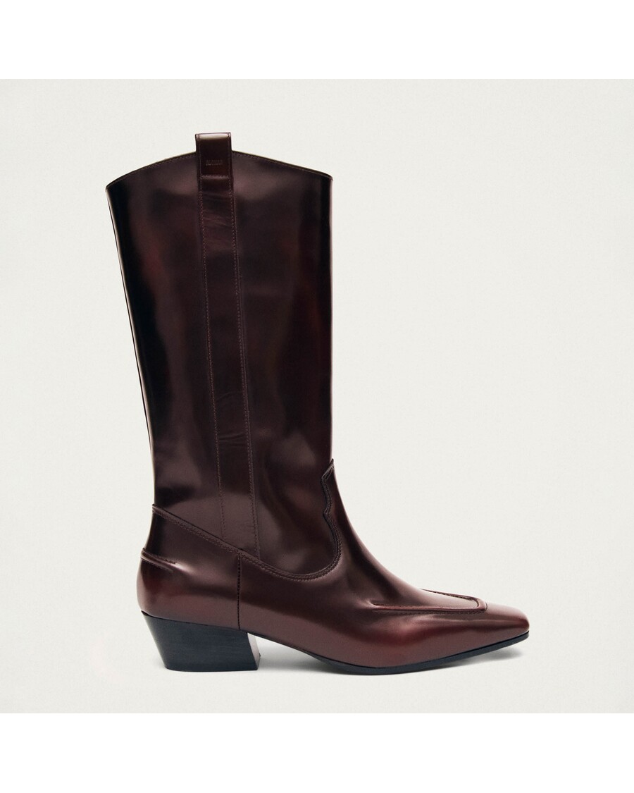 Alohas Chase Brushed Burgundy Leather Boots