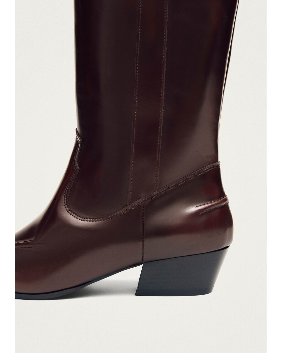 Alohas Chase Brushed Burgundy Leather Boots