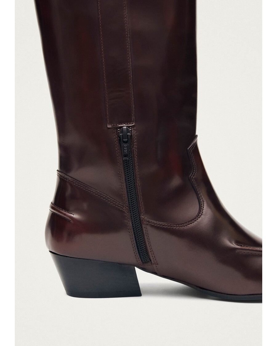 Alohas Chase Brushed Burgundy Leather Boots