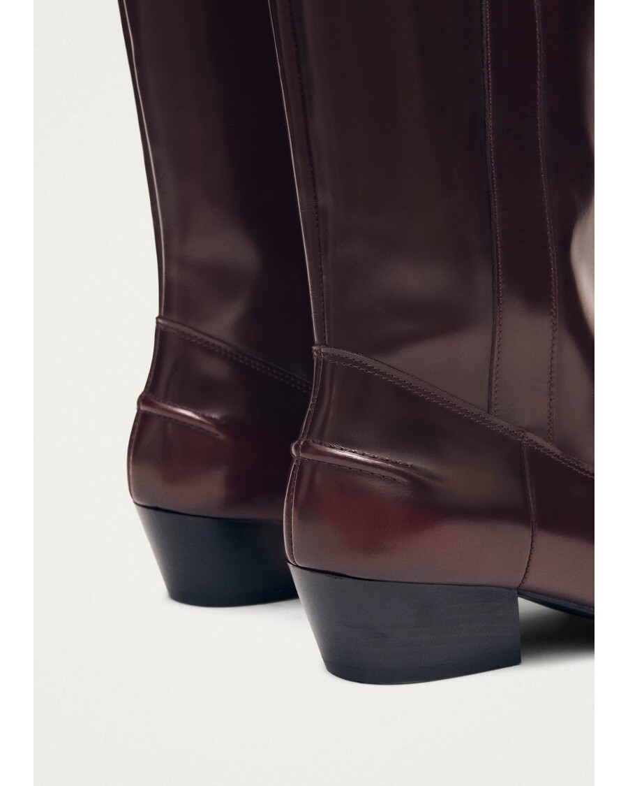 Alohas Chase Brushed Burgundy Leather Boots