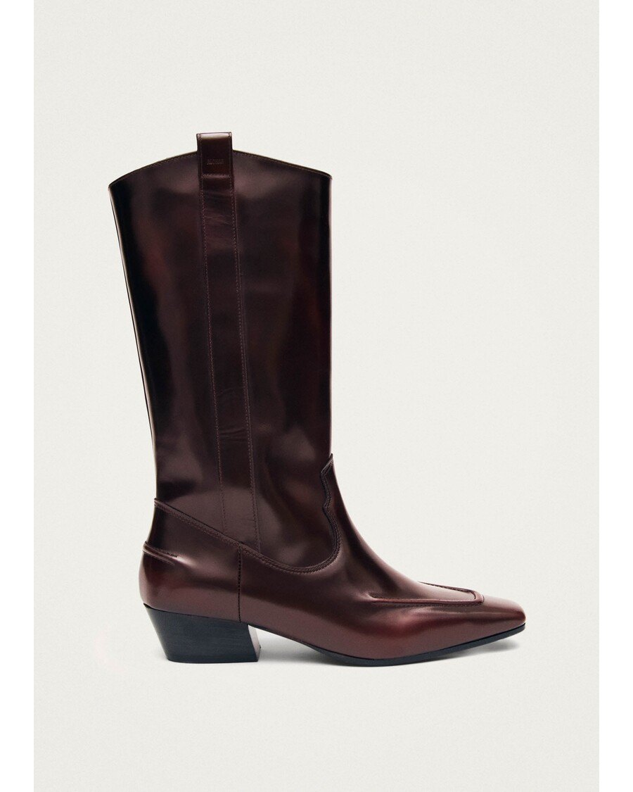 Alohas Chase Brushed Burgundy Leather Boots