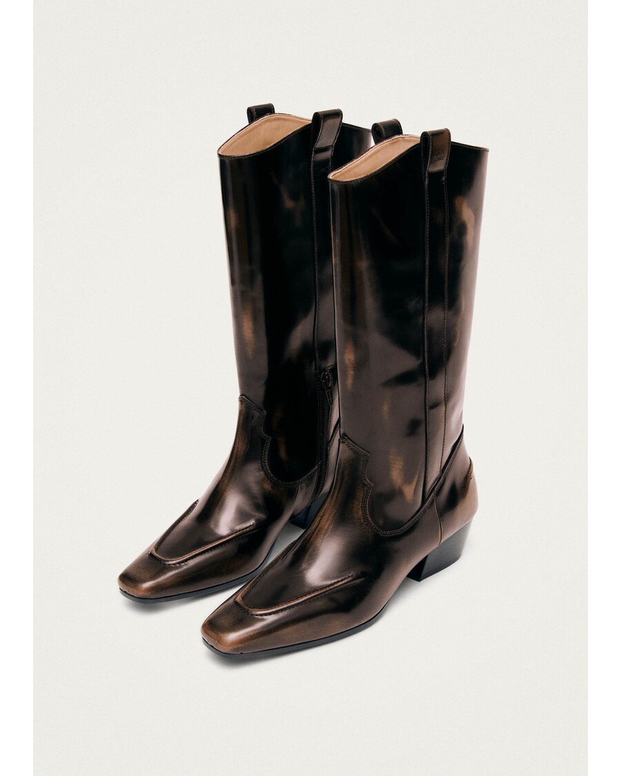 Alohas Chase Brushed Brown Leather Boots