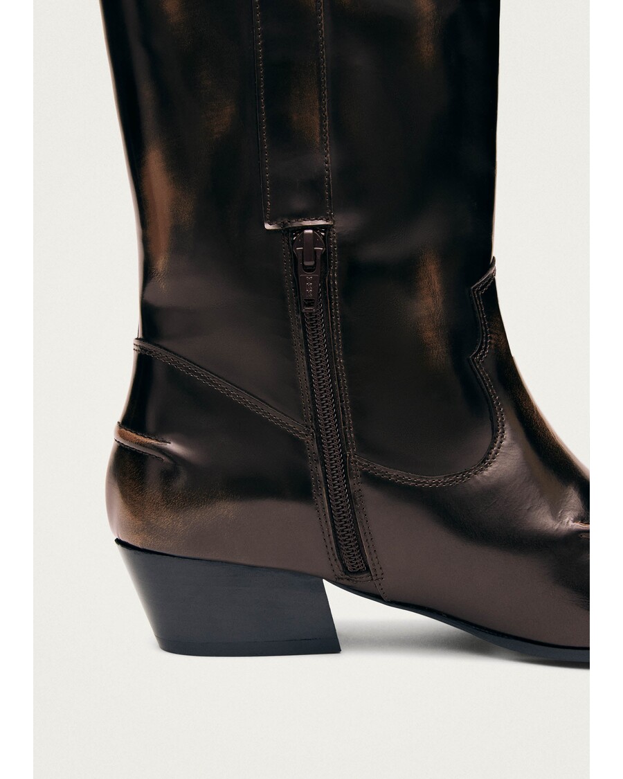 Alohas Chase Brushed Brown Leather Boots