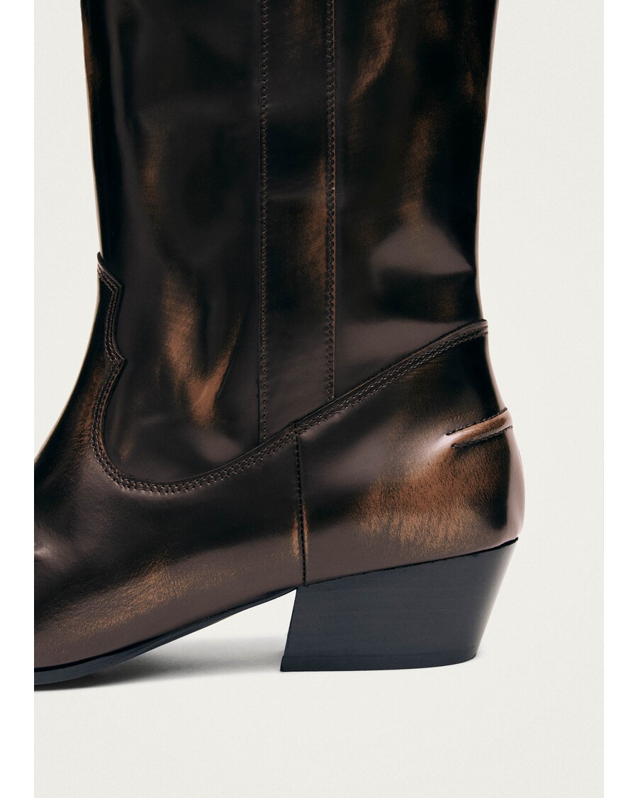 Alohas Chase Brushed Brown Leather Boots