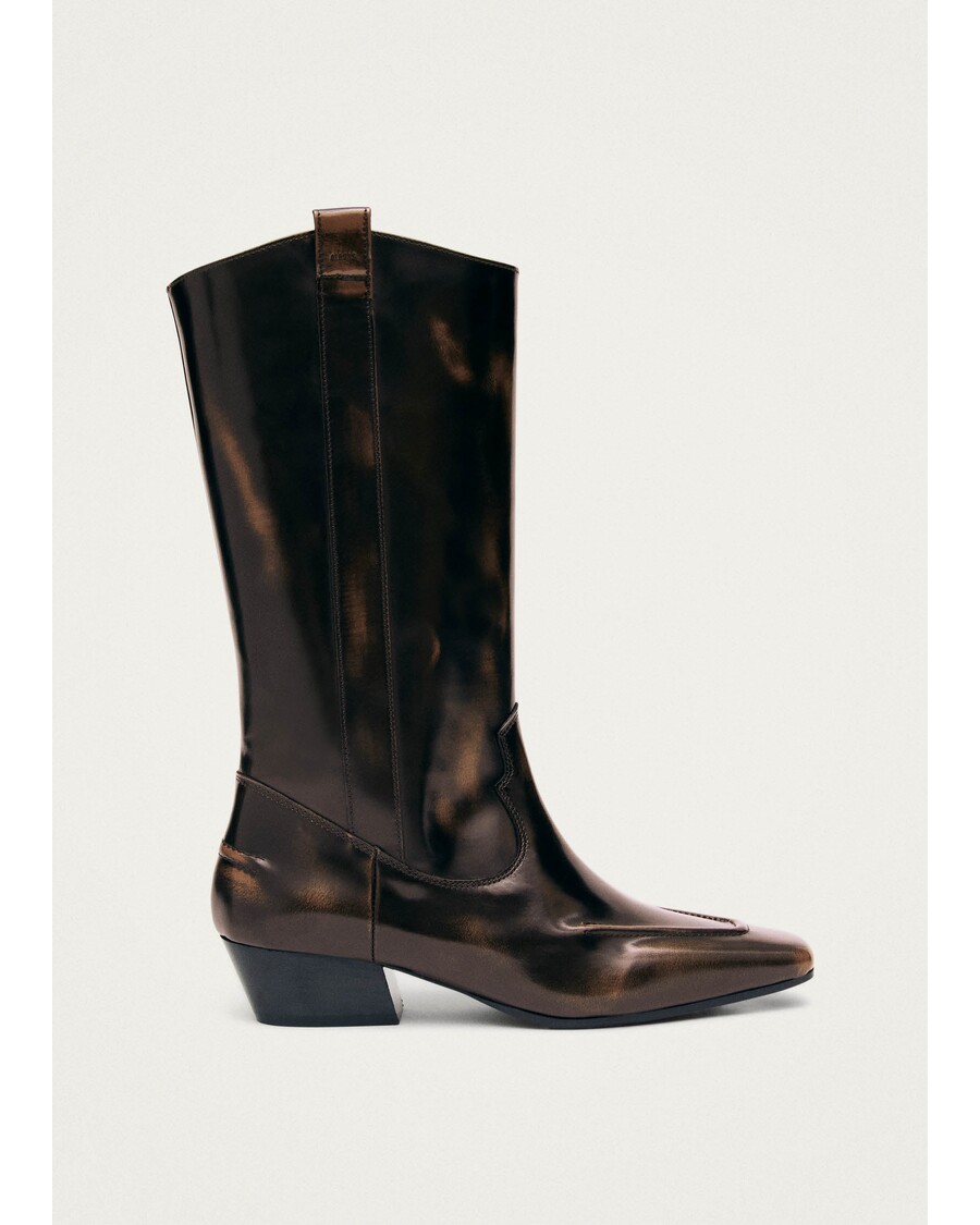 Alohas Chase Brushed Brown Leather Boots