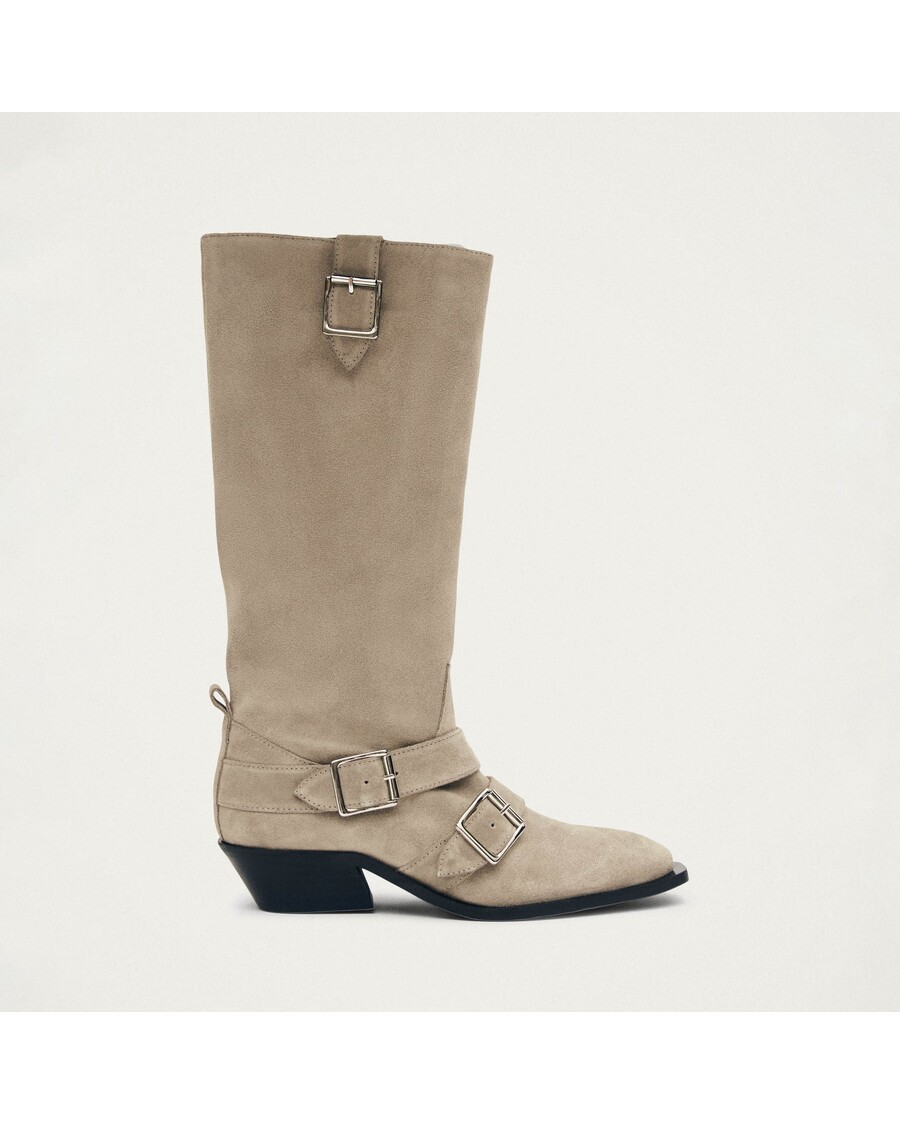 Alohas Ryder Suede Beige Leather Boots