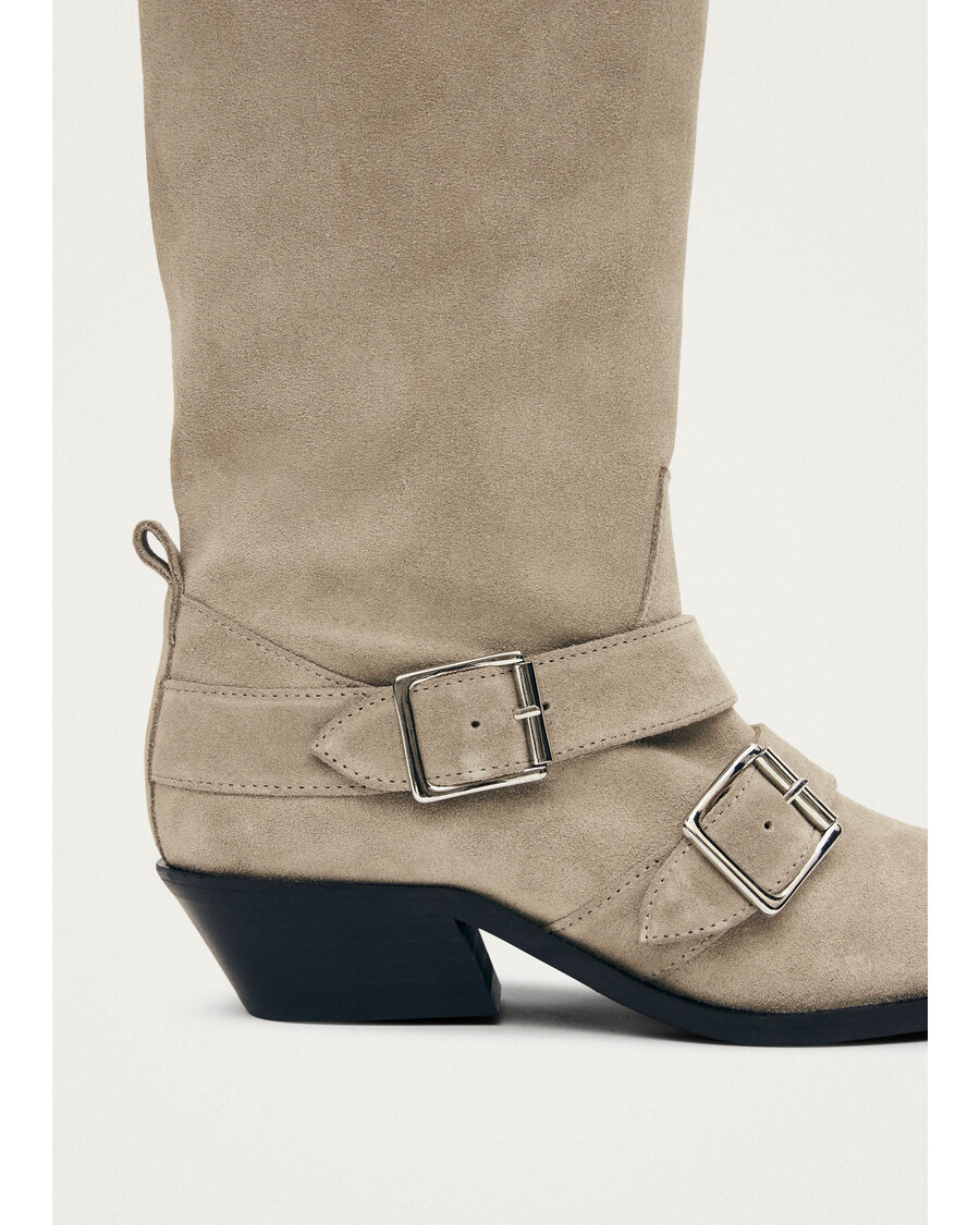 Alohas Ryder Suede Beige Leather Boots