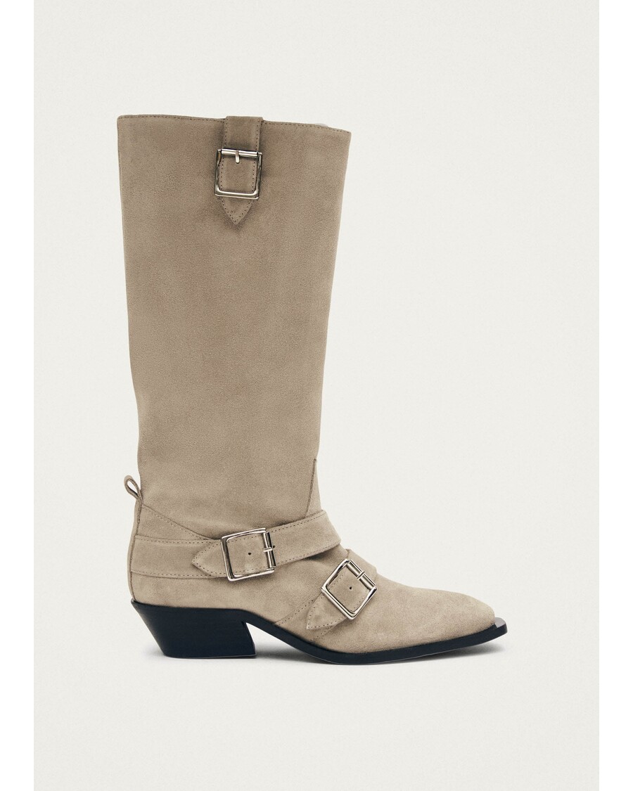 Alohas Ryder Suede Beige Leather Boots