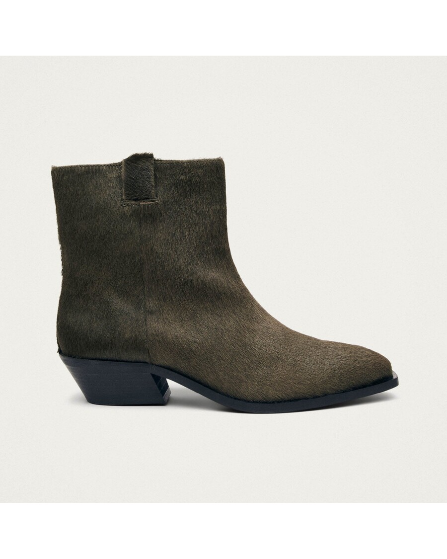 Alohas Syd Soft Khaki Leather Ankle Boots