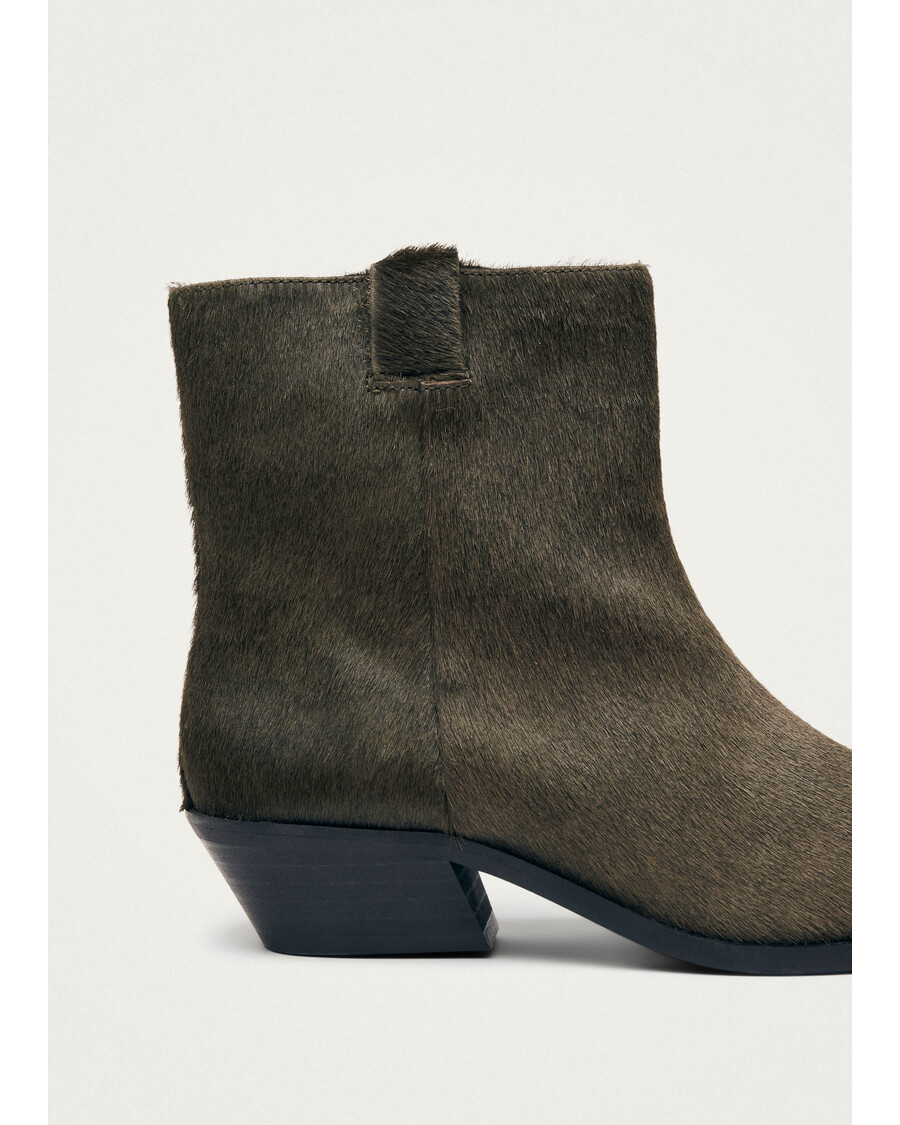 Alohas Syd Soft Khaki Leather Ankle Boots
