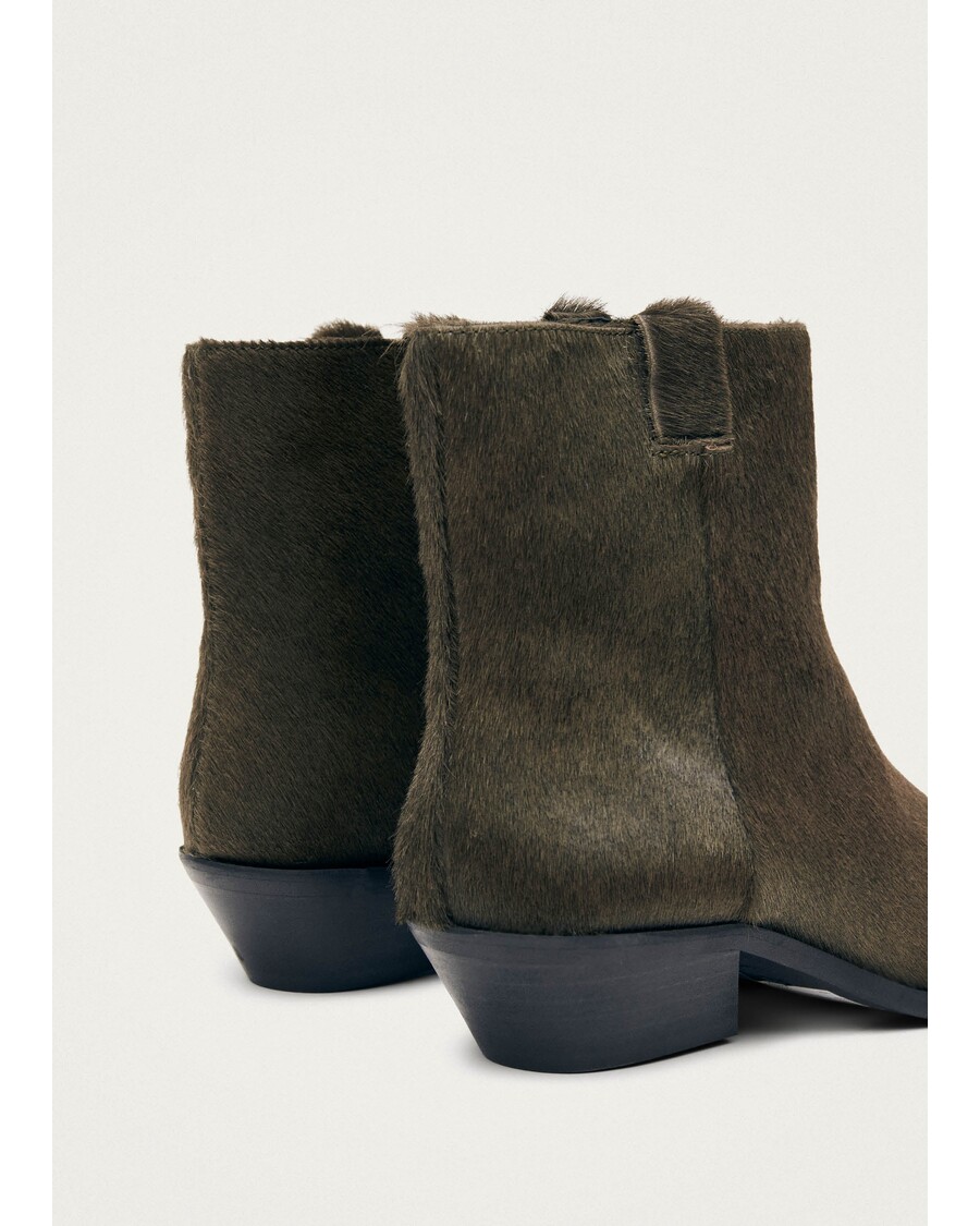 Alohas Syd Soft Khaki Leather Ankle Boots