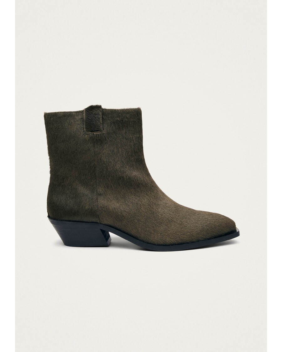 Alohas Syd Soft Khaki Leather Ankle Boots