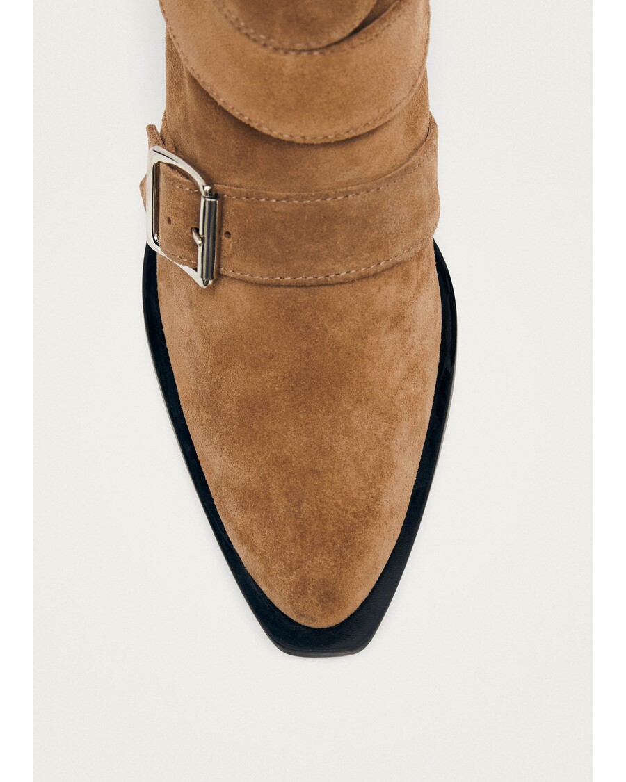 Alohas Eras Suede Tan Leather Ankle Boots