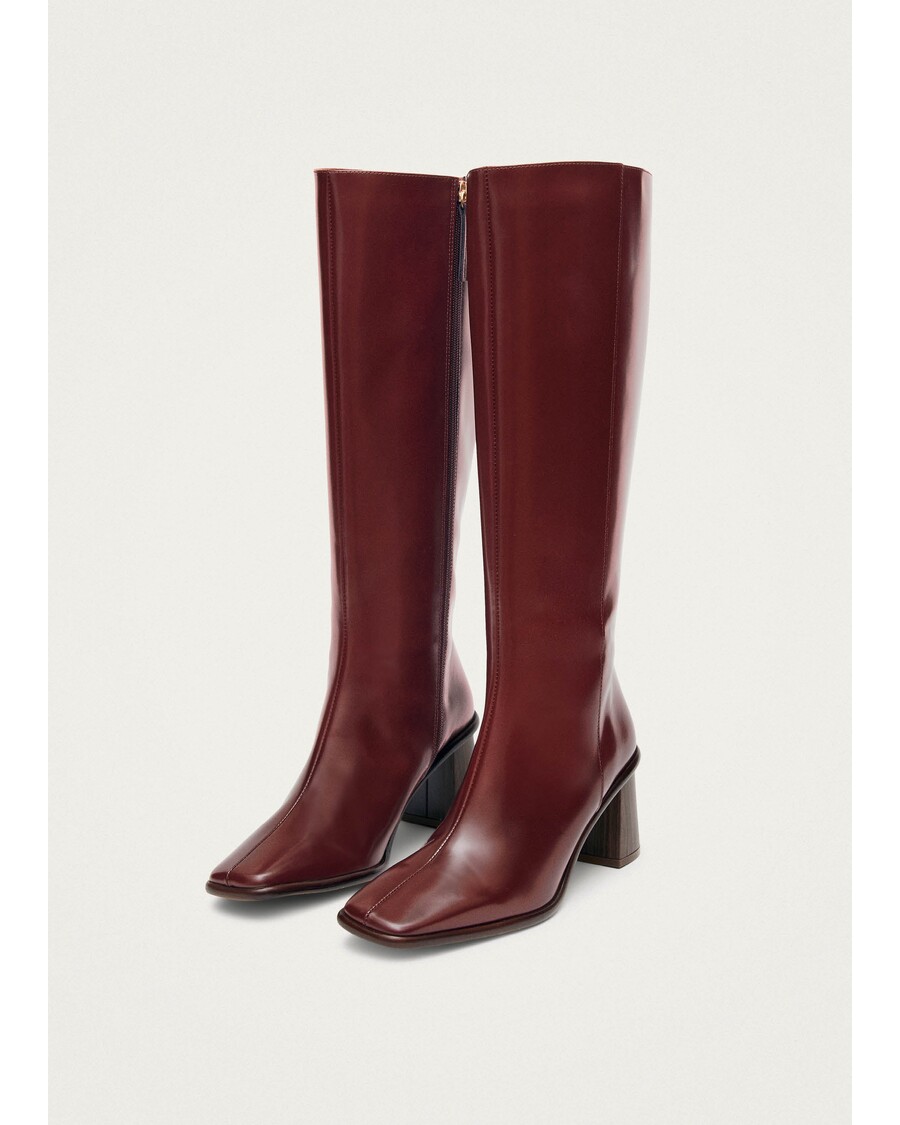 Alohas East Sleek Burgundy Leather Boots