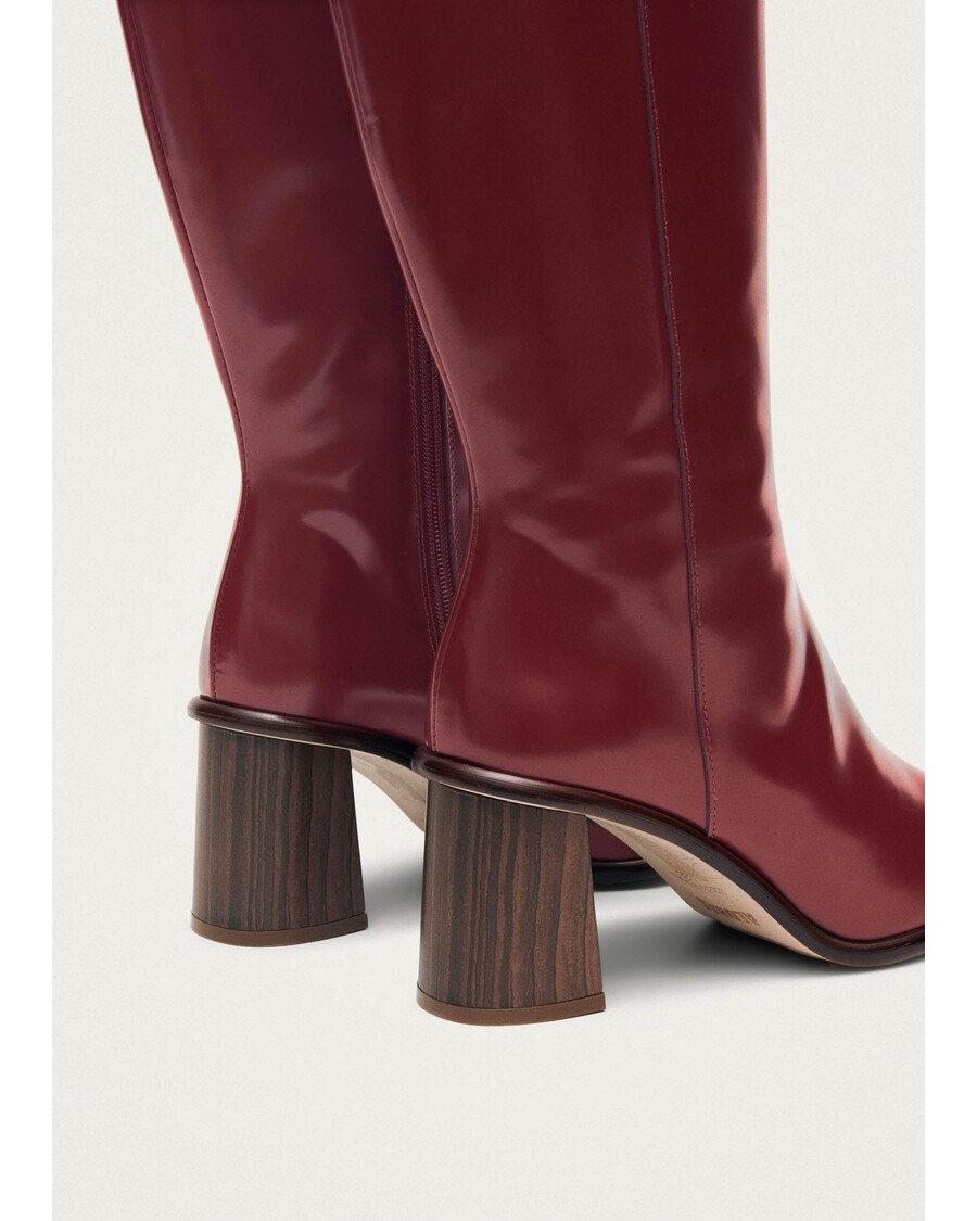 Alohas East Sleek Burgundy Leather Boots