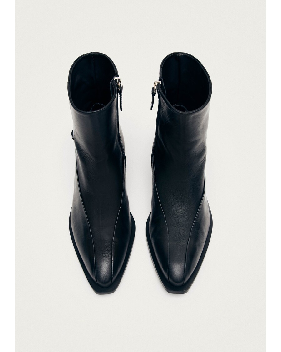 Alohas Lizzie Black Leather Ankle Boots