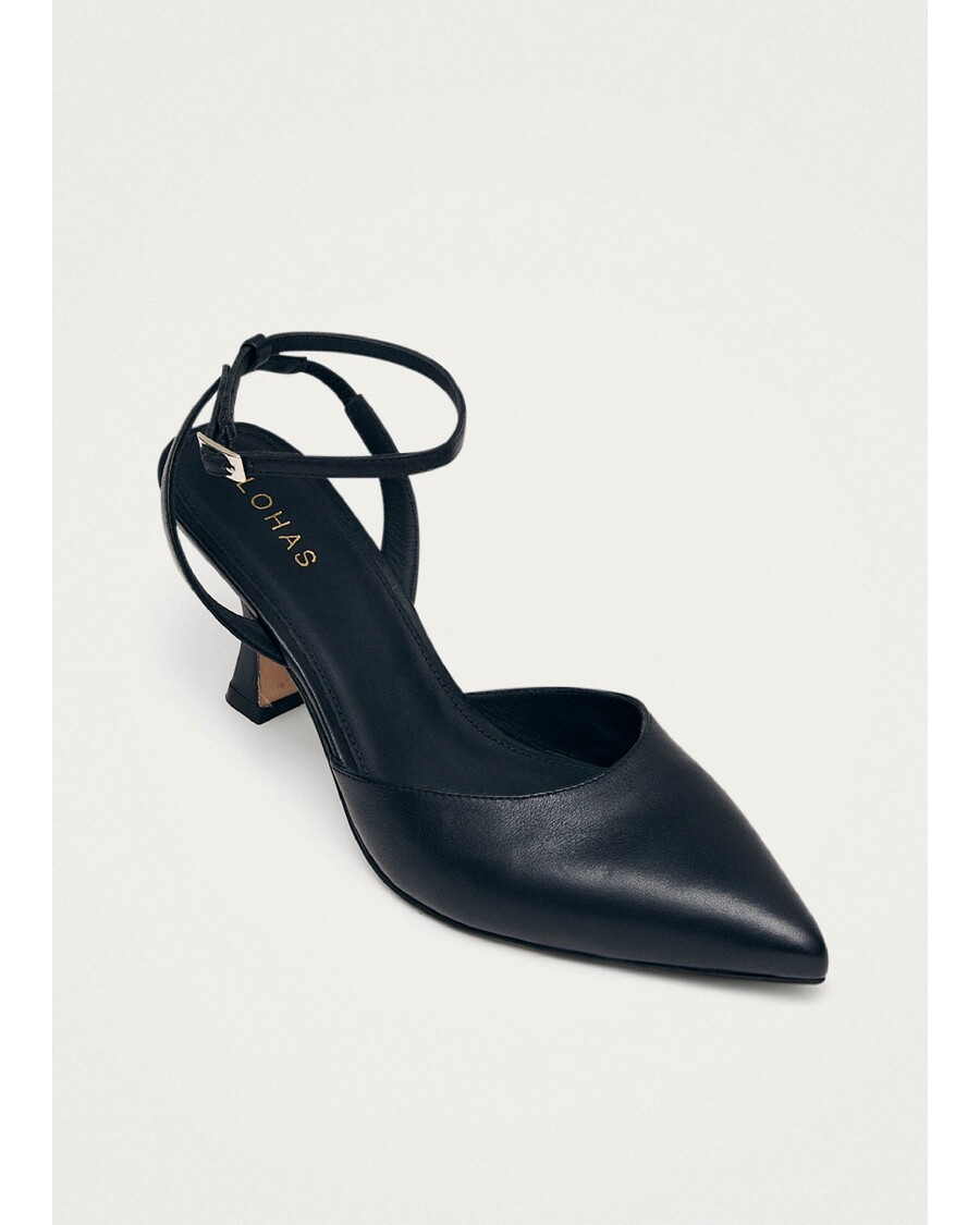 Alohas Cinderella Black Leather Pumps