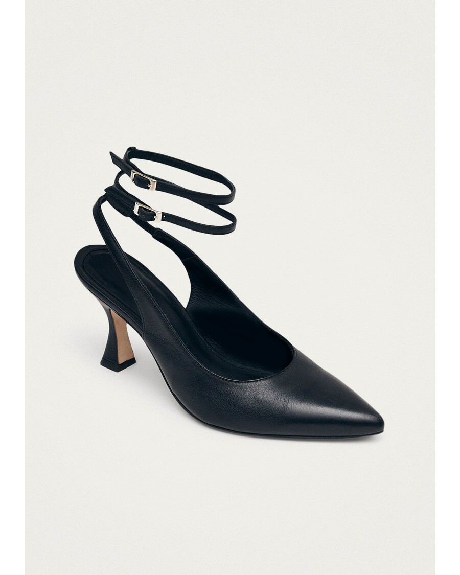 Alohas Louise Black Leather Pumps