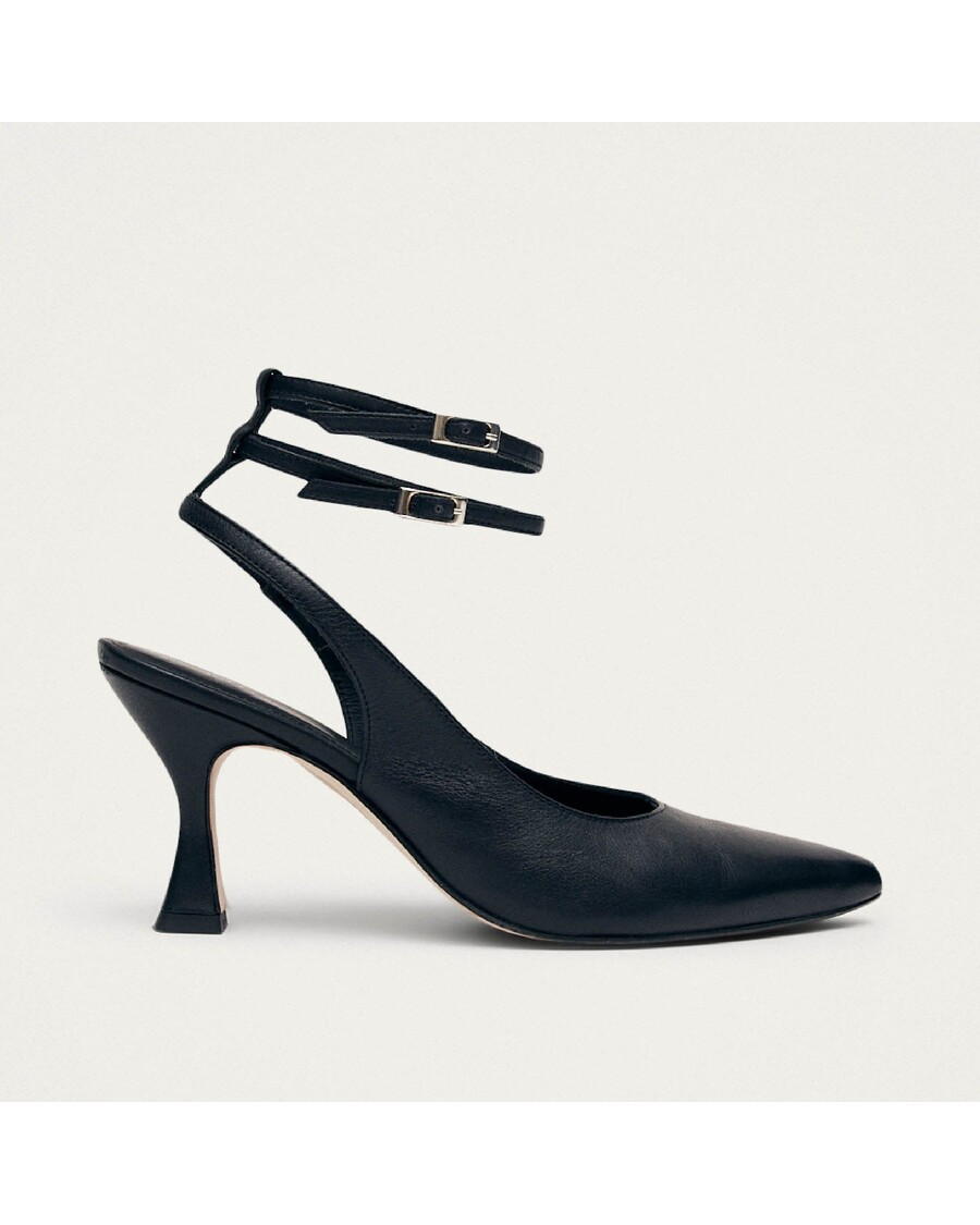 Alohas Louise Black Leather Pumps