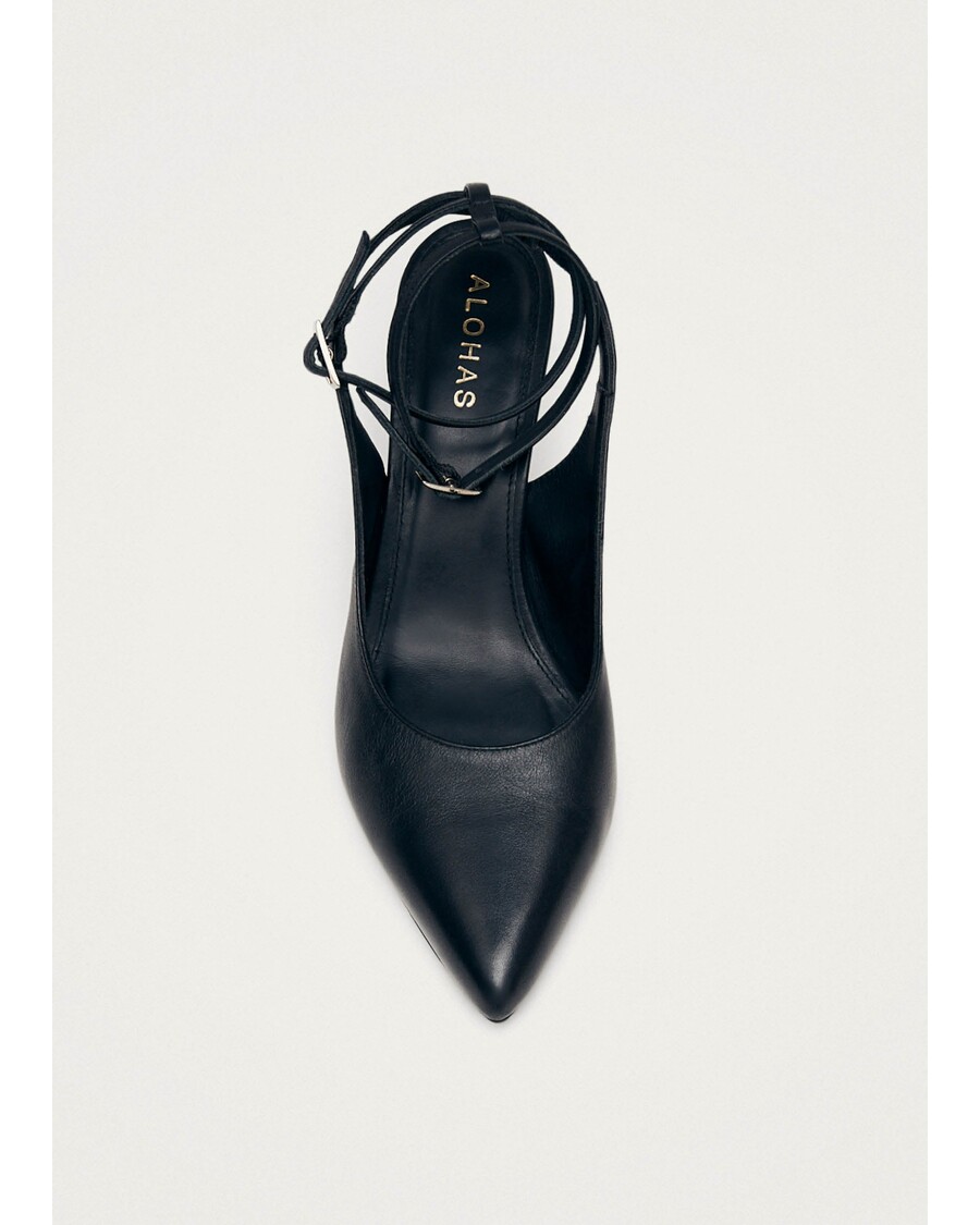 Alohas Louise Black Leather Pumps