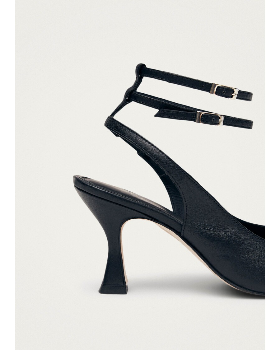Alohas Louise Black Leather Pumps