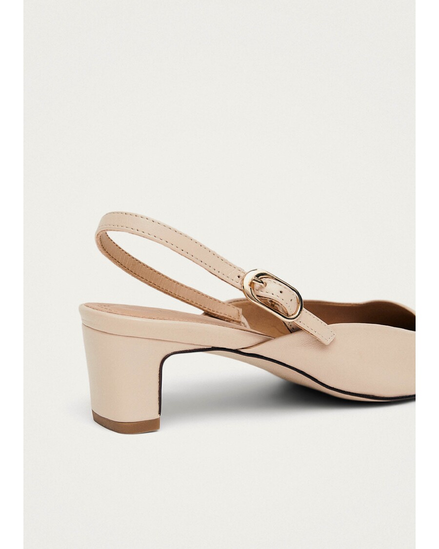 Alohas Lindy Bicolor Cream Black Leather Pumps