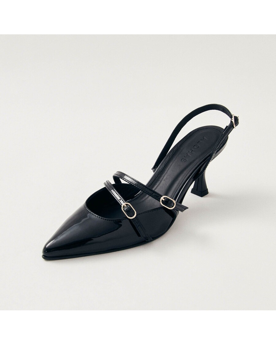 Alohas Joelle Onix Black Leather Pumps