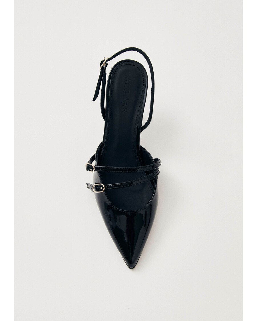 Alohas Joelle Onix Black Leather Pumps