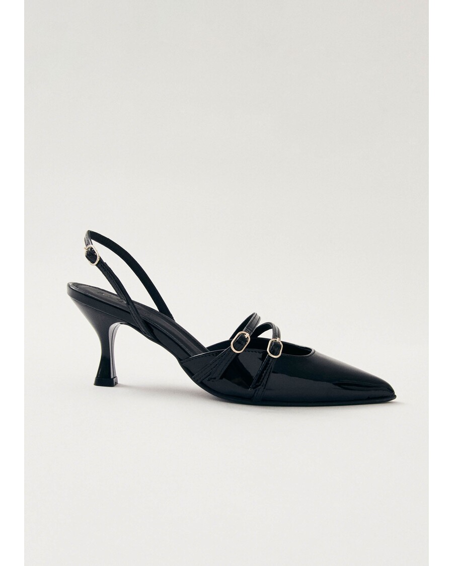 Alohas Joelle Onix Black Leather Pumps