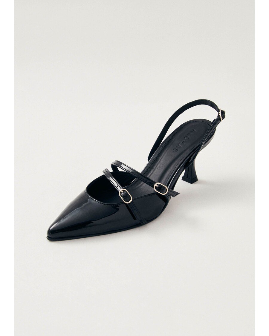 Alohas Joelle Onix Black Leather Pumps