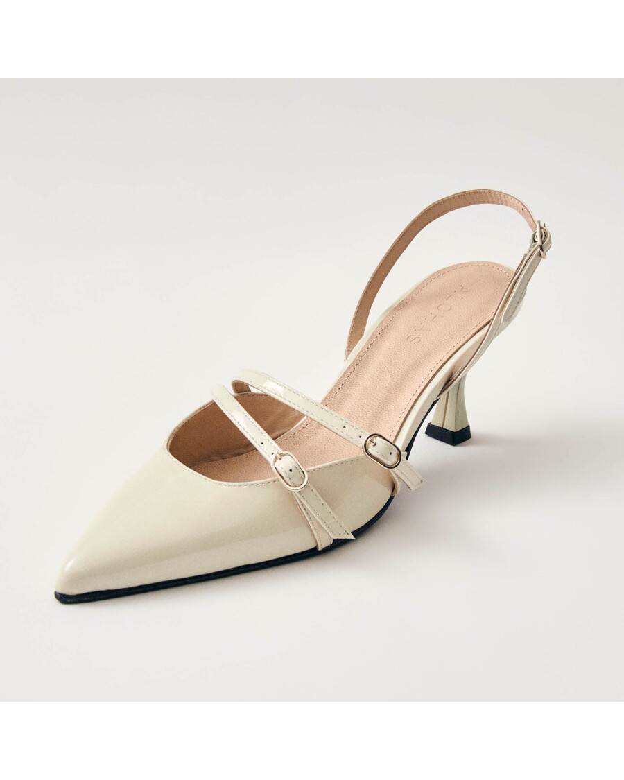 Alohas Joelle Onix Cream Leather Pumps