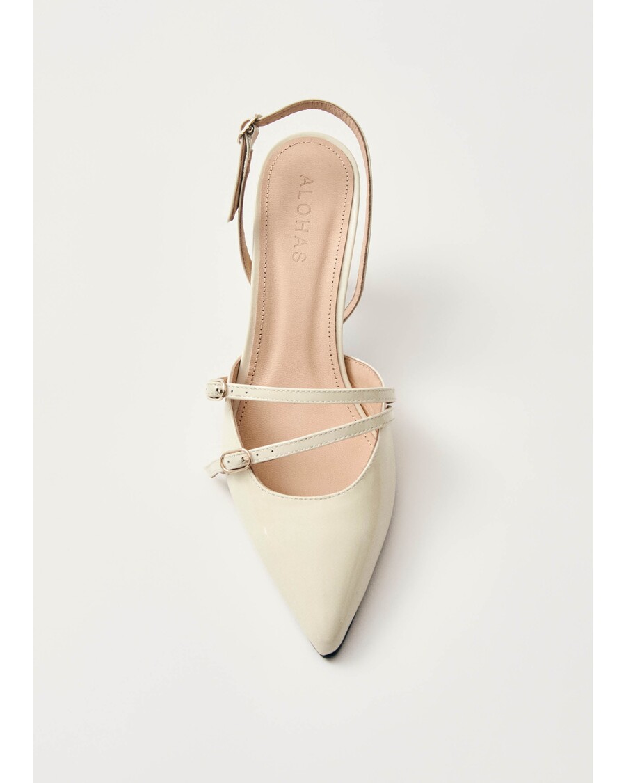 Alohas Joelle Onix Cream Leather Pumps