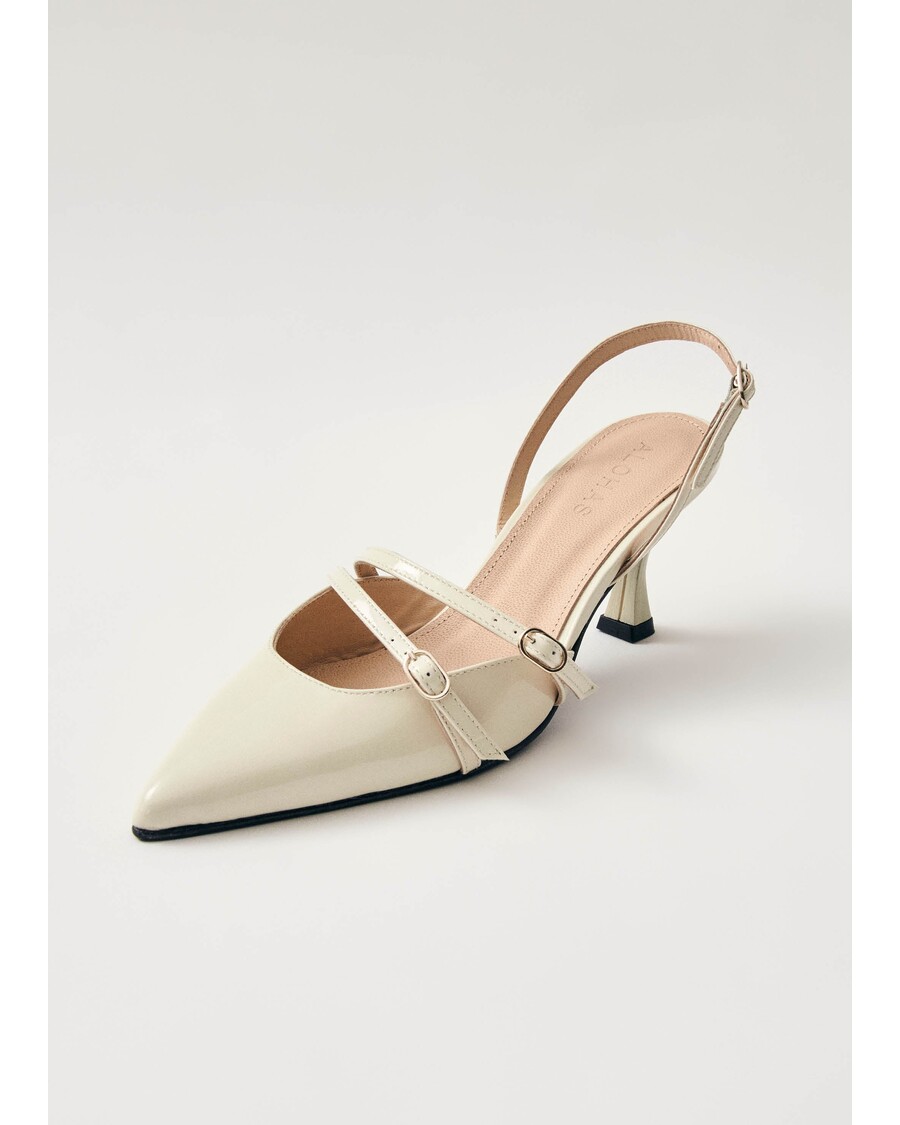 Alohas Joelle Onix Cream Leather Pumps