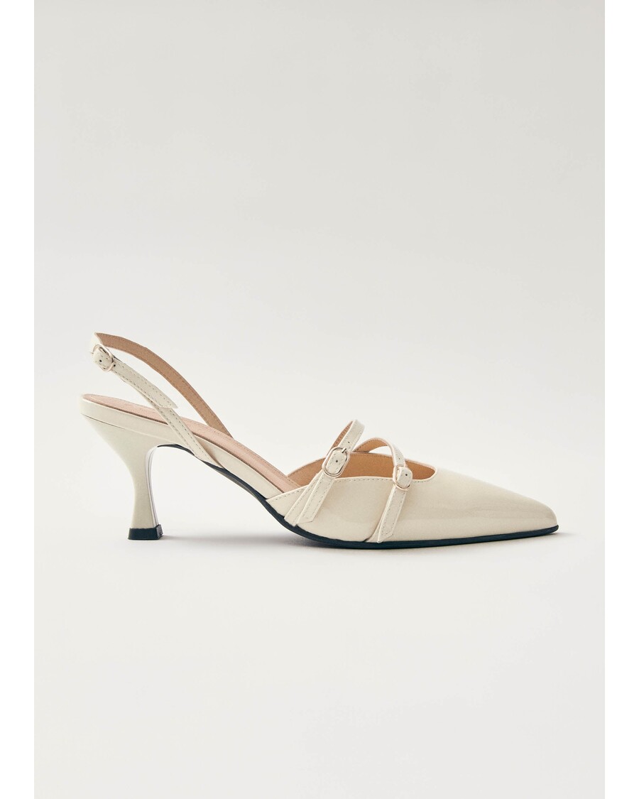 Alohas Joelle Onix Cream Leather Pumps