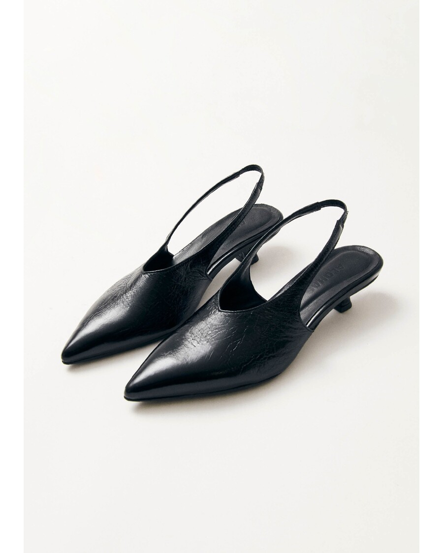 Alohas Eros Black Leather Pumps