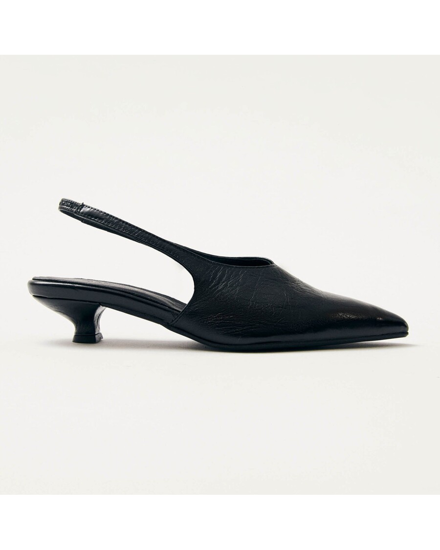 Alohas Eros Black Leather Pumps