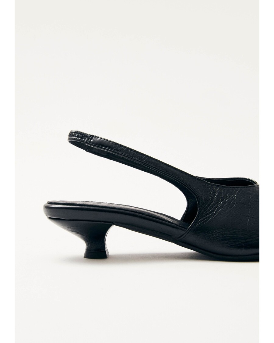 Alohas Eros Black Leather Pumps