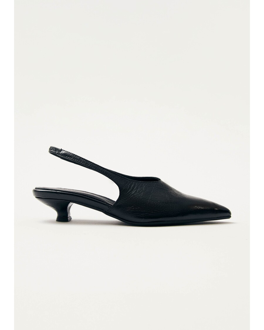 Alohas Eros Black Leather Pumps