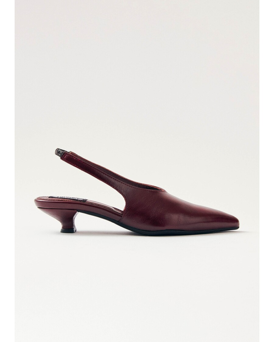 Alohas Eros Burgundy Leather Pumps