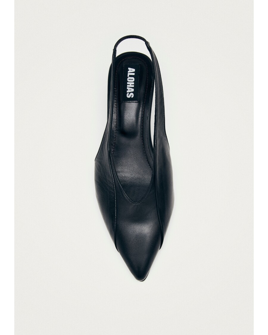 Alohas Evadne Black Leather Pumps