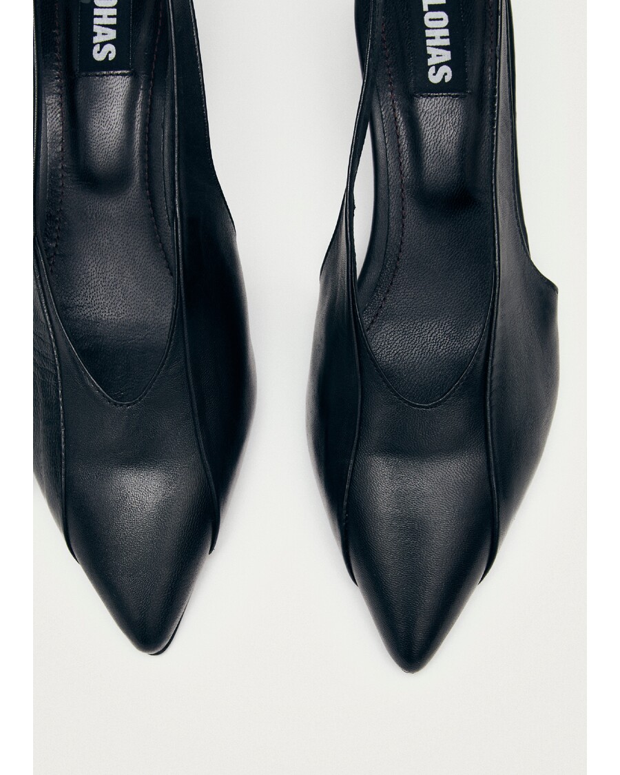 Alohas Evadne Black Leather Pumps