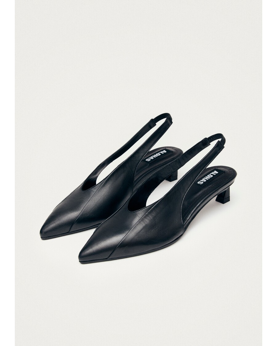 Alohas Evadne Black Leather Pumps
