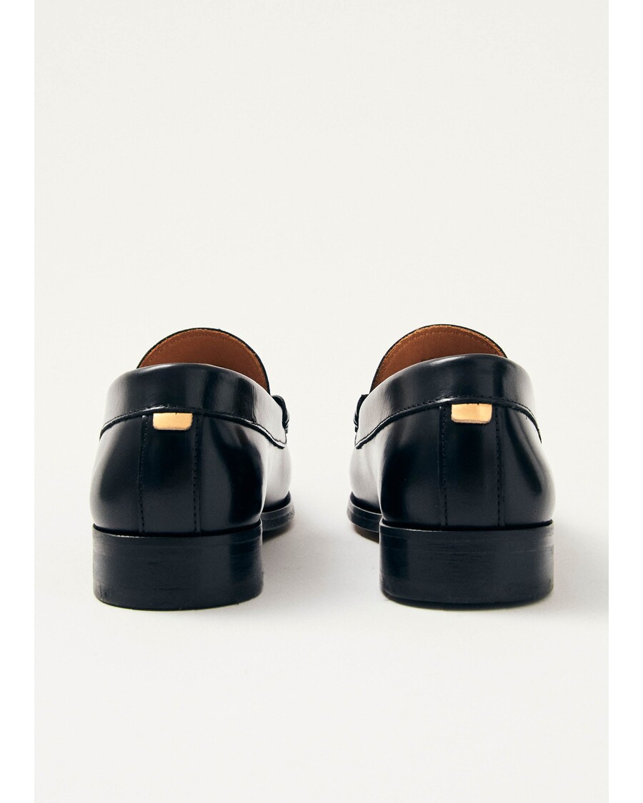 Alohas Rivet Black Leather Loafers