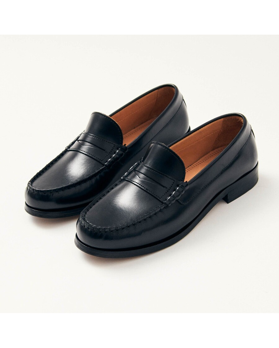 Alohas Rivet Black Leather Loafers