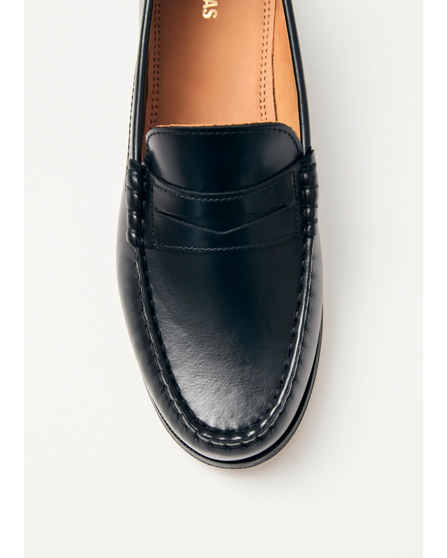 Alohas Rivet Black Leather Loafers